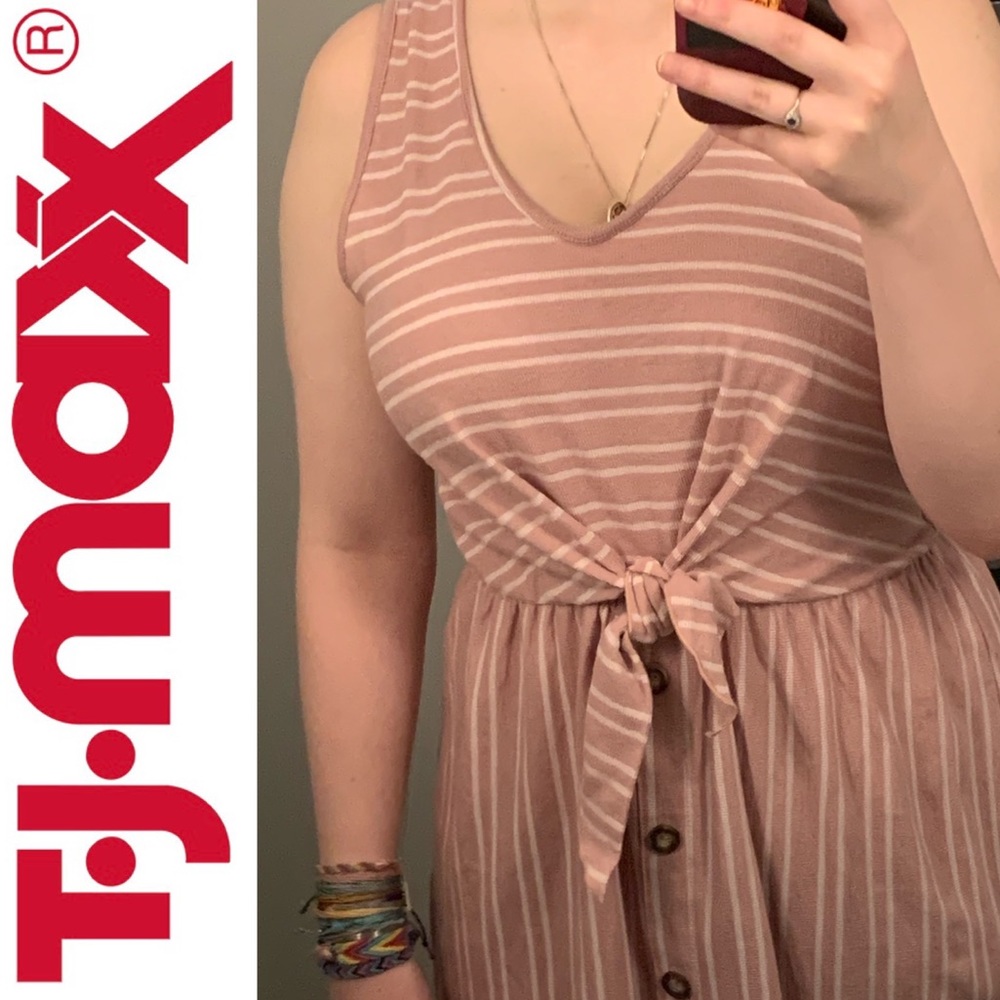 NWT Caution To The Wind Pink and White Dress